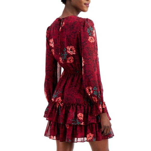 Floral Ruffle Mini Dress. - Picture 2 of 8